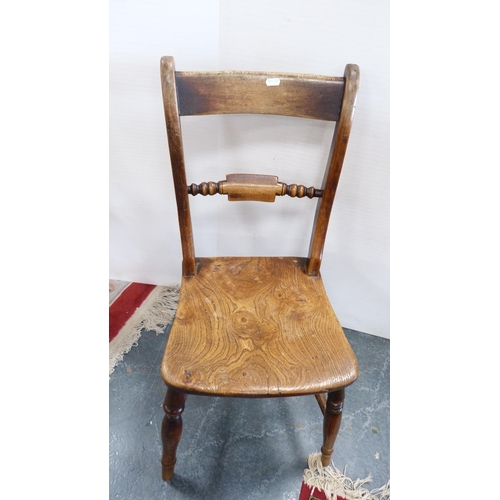 331 - Four assorted antique pine farmhouse chairs.  (4)