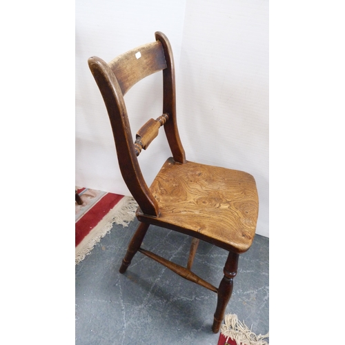 331 - Four assorted antique pine farmhouse chairs.  (4)