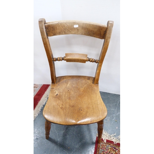 331 - Four assorted antique pine farmhouse chairs.  (4)