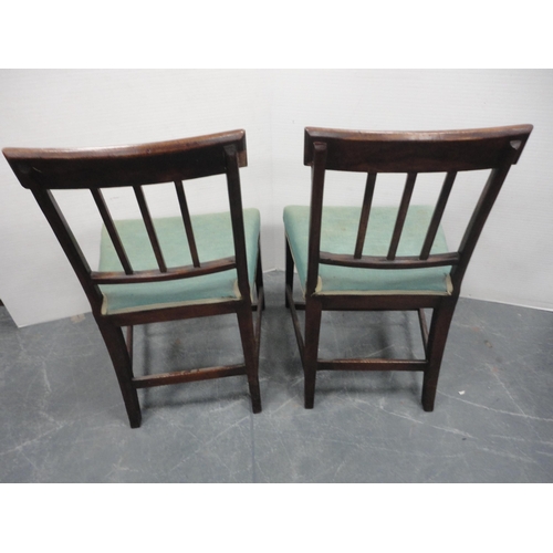 354 - Five matching 19th century mahogany bar-back dining chairs with stuff-over seats.