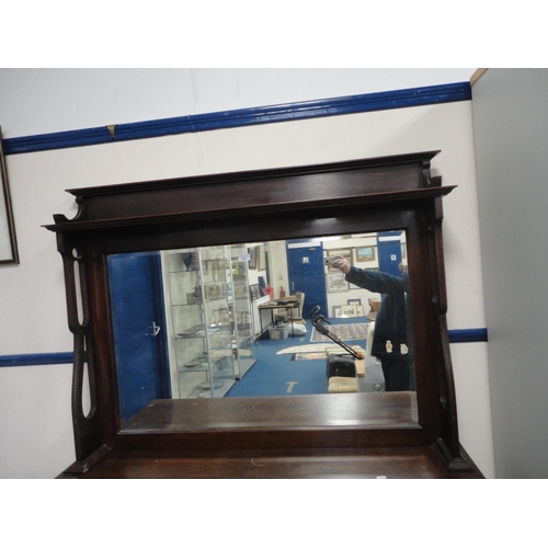 356 - Arts & Crafts-style mahogany mirror-back sideboard.