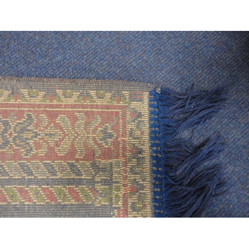 362 - Part silk Turkish/Afghan-style prayer mat-style rug and a modern Chinese half-moon rug.  (2)