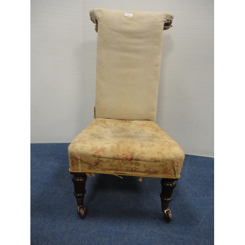 365 - 19th century mahogany prie dieu and a similar chair.  (2)