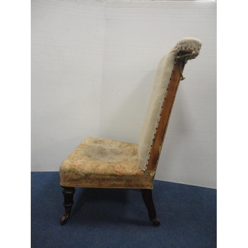 365 - 19th century mahogany prie dieu and a similar chair.  (2)