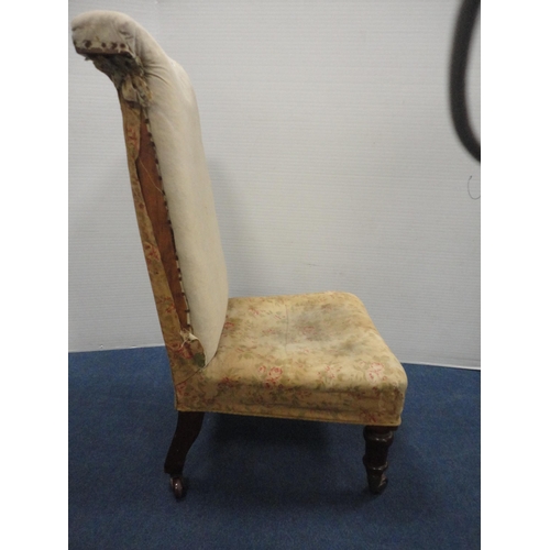 365 - 19th century mahogany prie dieu and a similar chair.  (2)