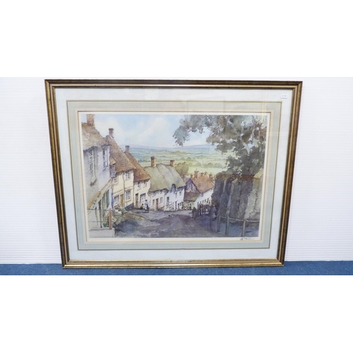 7 - ER SturgeonFour pencil signed prints to include Salisbury, Winsford, Langport and Gold Hill, Shaftes... 