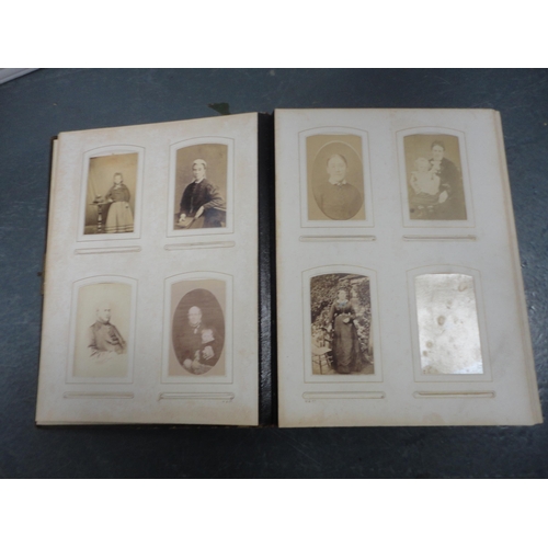 80 - Three Edwardian tooled photograph albums and contents.