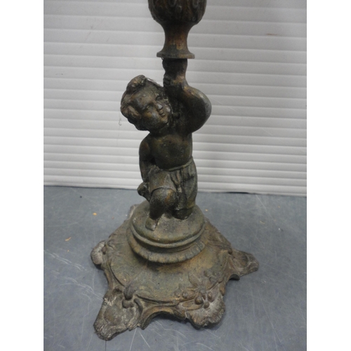 87 - Late Victorian Duplex oil lamp with an opaque reservoir, and another oil lamp.  (2)