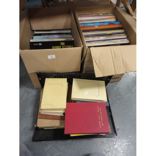 90 - Two cartons of records to include easy listening, and a carton containing assorted general books.