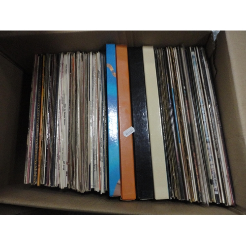 90 - Two cartons of records to include easy listening, and a carton containing assorted general books.