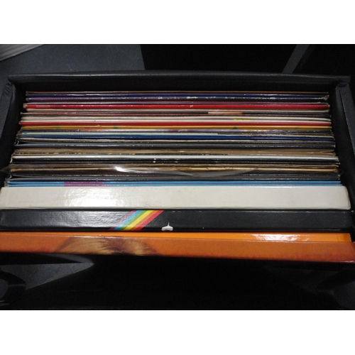 98 - Three boxes containing various records to include easy listening, country, pop etc.