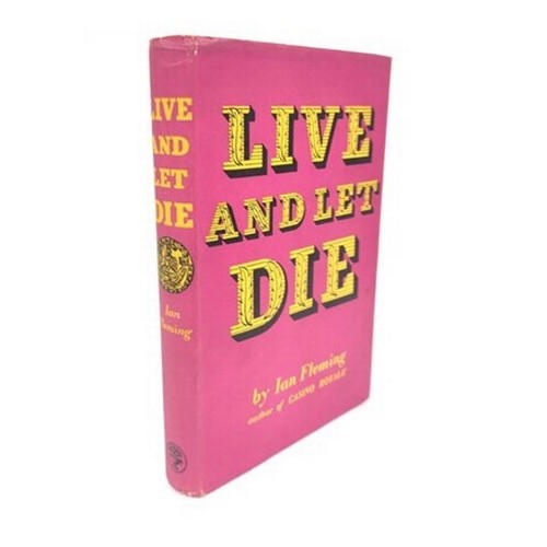 FLEMING IAN.  Live & Let Die. Dark cloth with gilt coin motif in unclipped purple d.w. by the author & Kenneth Lewis. Reprinted 1963.