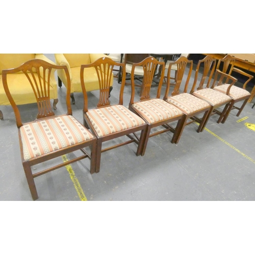 578 - Set of six mahogany dining chairs.