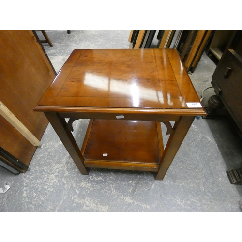 568 - Two tier mahogany side table.