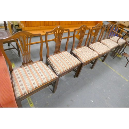 578 - Set of six mahogany dining chairs.