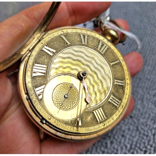 84 - 18ct gold open pocket watch, Birmingham 1824total weight 134 grams