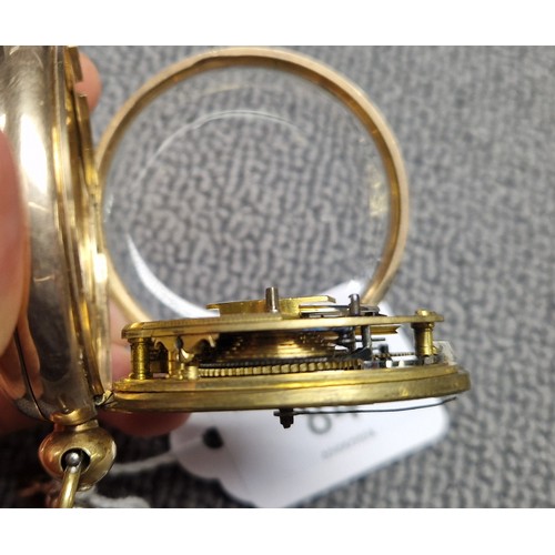 84 - 18ct gold open pocket watch, Birmingham 1824total weight 134 grams