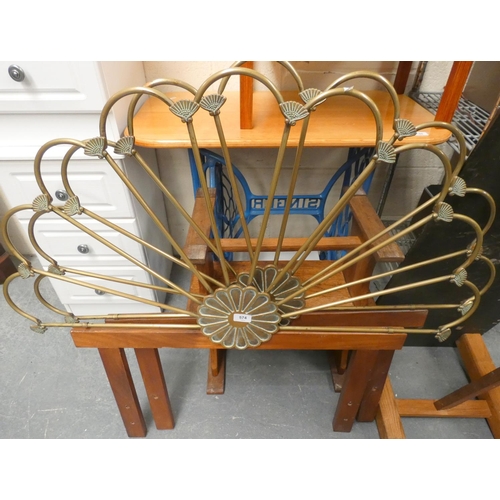 574 - Pair of brass antique bespoke single headboards.