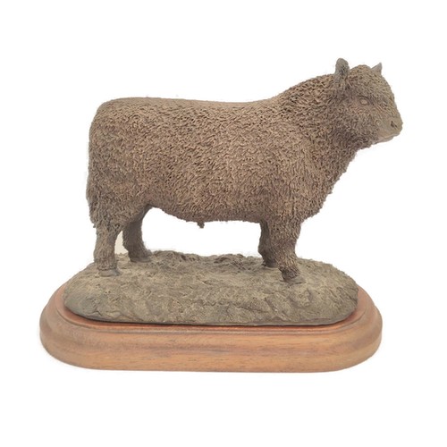 197 - Border Fine Arts limited edition bronzed figure of a Belted Galloway Bull signed Ayres .81 12/850 Mo... 