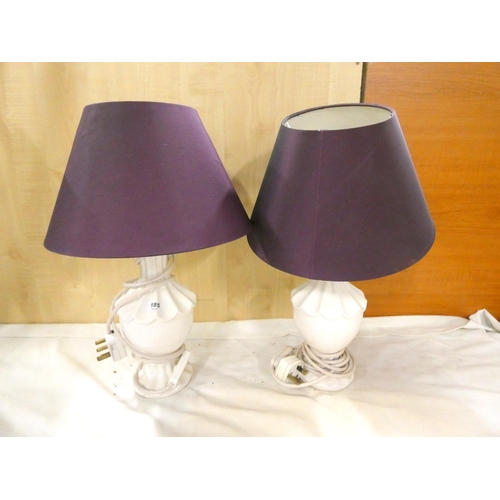 185 - Pair of modern bedside lights. 