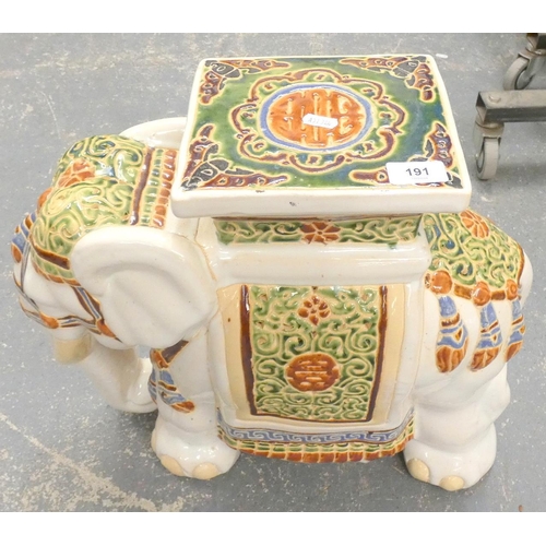 191 - Large elephant plant stand. 