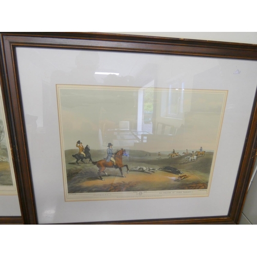 529 - Two modern hunting prints, coursing, fox hunting.