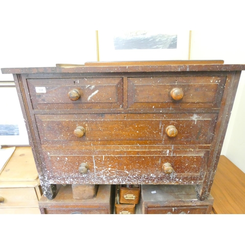 534 - Two short over two long workshop chest of drawers.