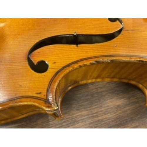 326 - JTL Violin circa 1900, Length of Back 357mm, orange brown colour, with bow