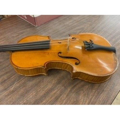 326 - JTL Violin circa 1900, Length of Back 357mm, orange brown colour, with bow