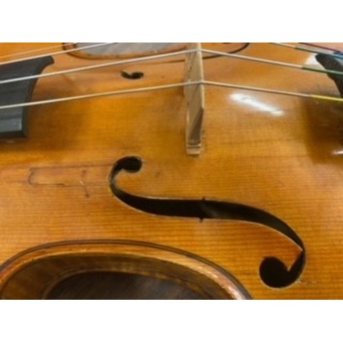 326 - JTL Violin circa 1900, Length of Back 357mm, orange brown colour, with bow