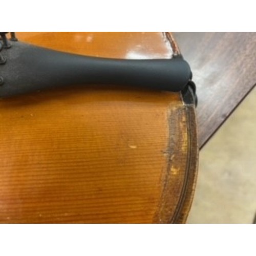 326 - JTL Violin circa 1900, Length of Back 357mm, orange brown colour, with bow