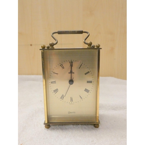 70 - Modern brass carriage clock.