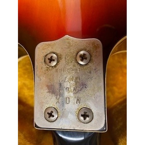 310A - Vox VG 6 semi- acoustic electric guitar, circa 1970, stamped on plate on back VOX VG 6 1072 FOREIGN'... 