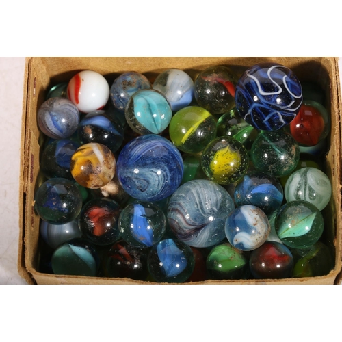 268 - Small box of vintage marbles