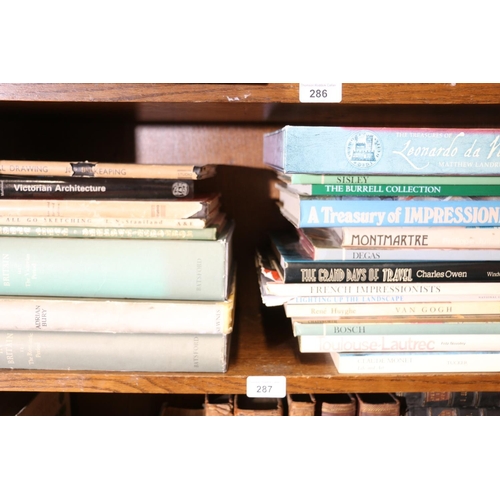 287 - Shelf containing art books.