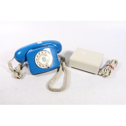 42 - Retro blue telephone, stamped P.O. 21034 to underside. 