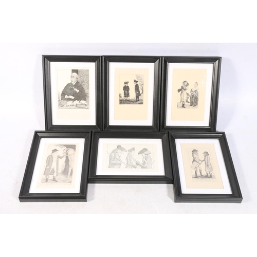 67 - After John Kay (1742-1826) Group of character print etchings, to include titled examples, 