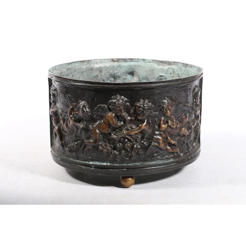 71 - Francois Dusquesndy (Paris 1892)French bronze planter, Decorated with raised classical putti to the ... 