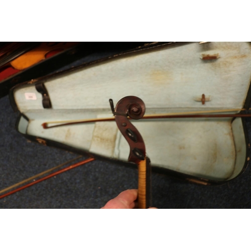 309 - Students cased Victorian training violin.