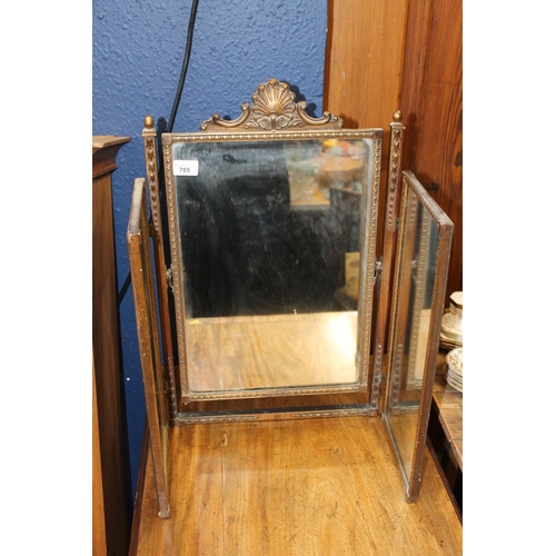 705 - Dressing table mirror, 62cm tall.