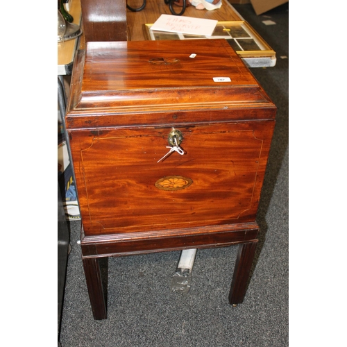 707 - Mahogany music chest on stand, 78cm tall.