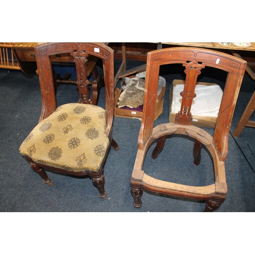 710 - Two Victorian hall chairs.