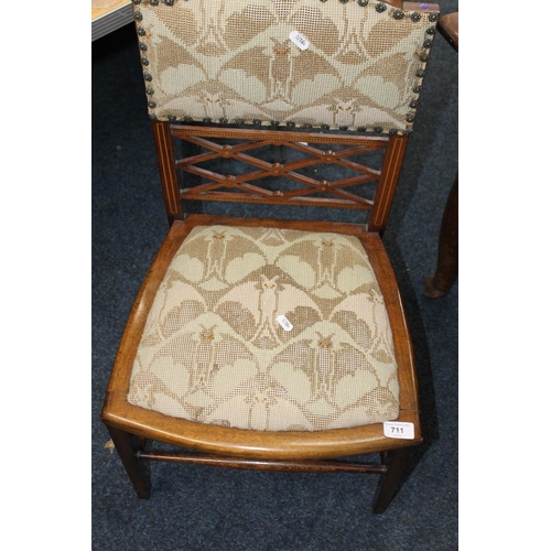 711 - Small Edwardian hall chair.