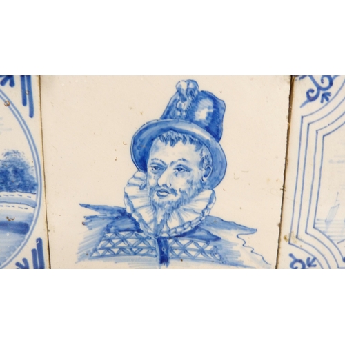 224 - Set of twenty-one Dutch Delft biblical-themed blue and white tiles, c. early 19th century, origin pr... 