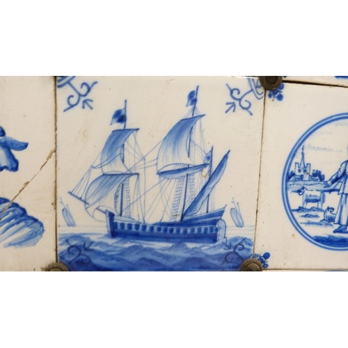 224 - Set of twenty-one Dutch Delft biblical-themed blue and white tiles, c. early 19th century, origin pr... 