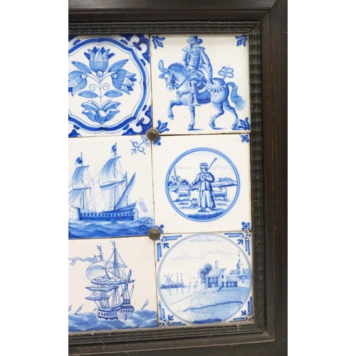 224 - Set of twenty-one Dutch Delft biblical-themed blue and white tiles, c. early 19th century, origin pr... 