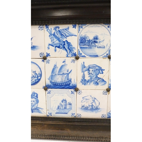 224 - Set of twenty-one Dutch Delft biblical-themed blue and white tiles, c. early 19th century, origin pr... 