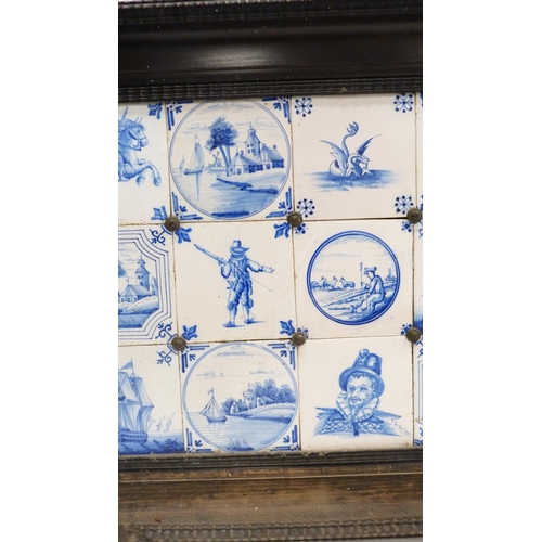 224 - Set of twenty-one Dutch Delft biblical-themed blue and white tiles, c. early 19th century, origin pr... 