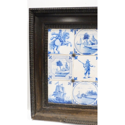 224 - Set of twenty-one Dutch Delft biblical-themed blue and white tiles, c. early 19th century, origin pr... 