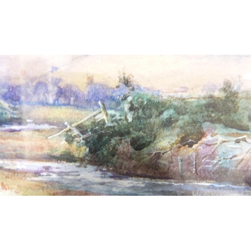 342 - Archibald Williamson Hogg (British, fl. 1885 - 1903)River and landscape sceneSigned, watercolour, 31... 